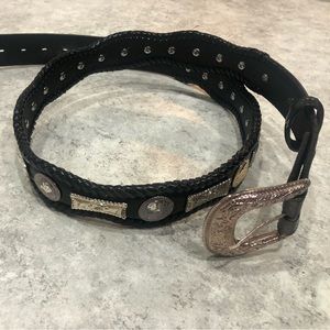 Silver and Leather Western Belt